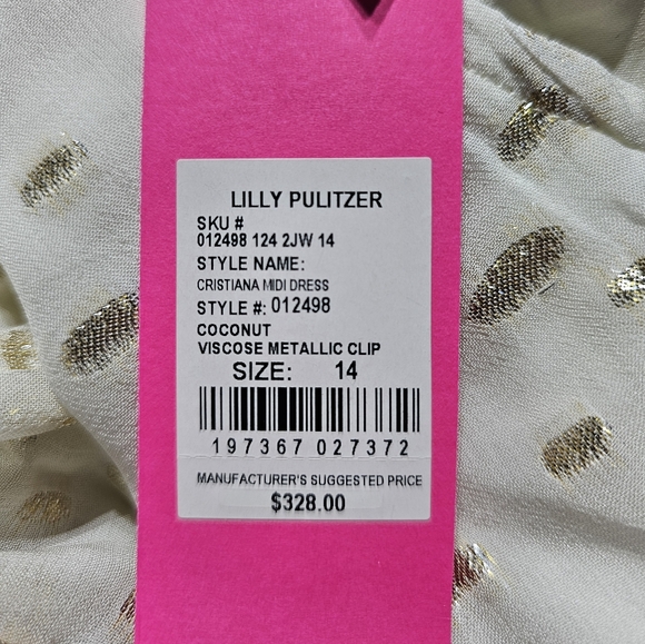 FREE GIFT with Purchase NWT White Lilly Pulitzer Midi Dress $328.00 - Picture 8 of 8